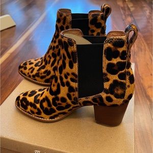 Madewell the regan boot in leopard calf hair size 6.5